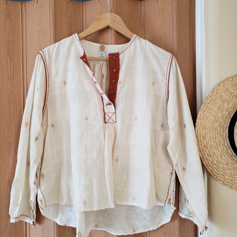 Upasana Long Sleeve Embroidered Top